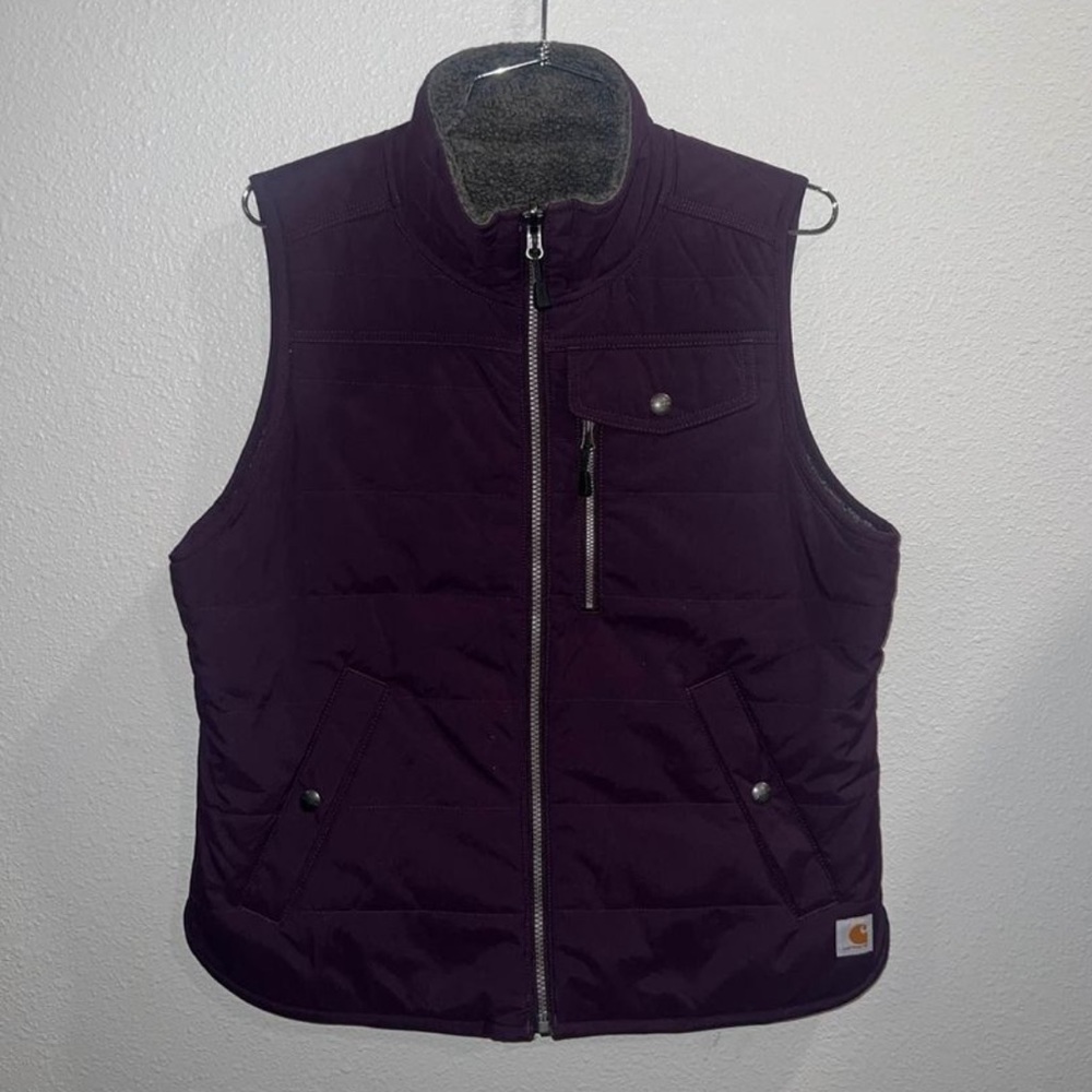 Carhartt Reversible Vest Purple and Gray Fleece